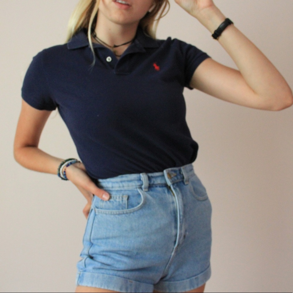 POLO SPORT 🧢 Navy Blue Sport Polo with Logo Sz S